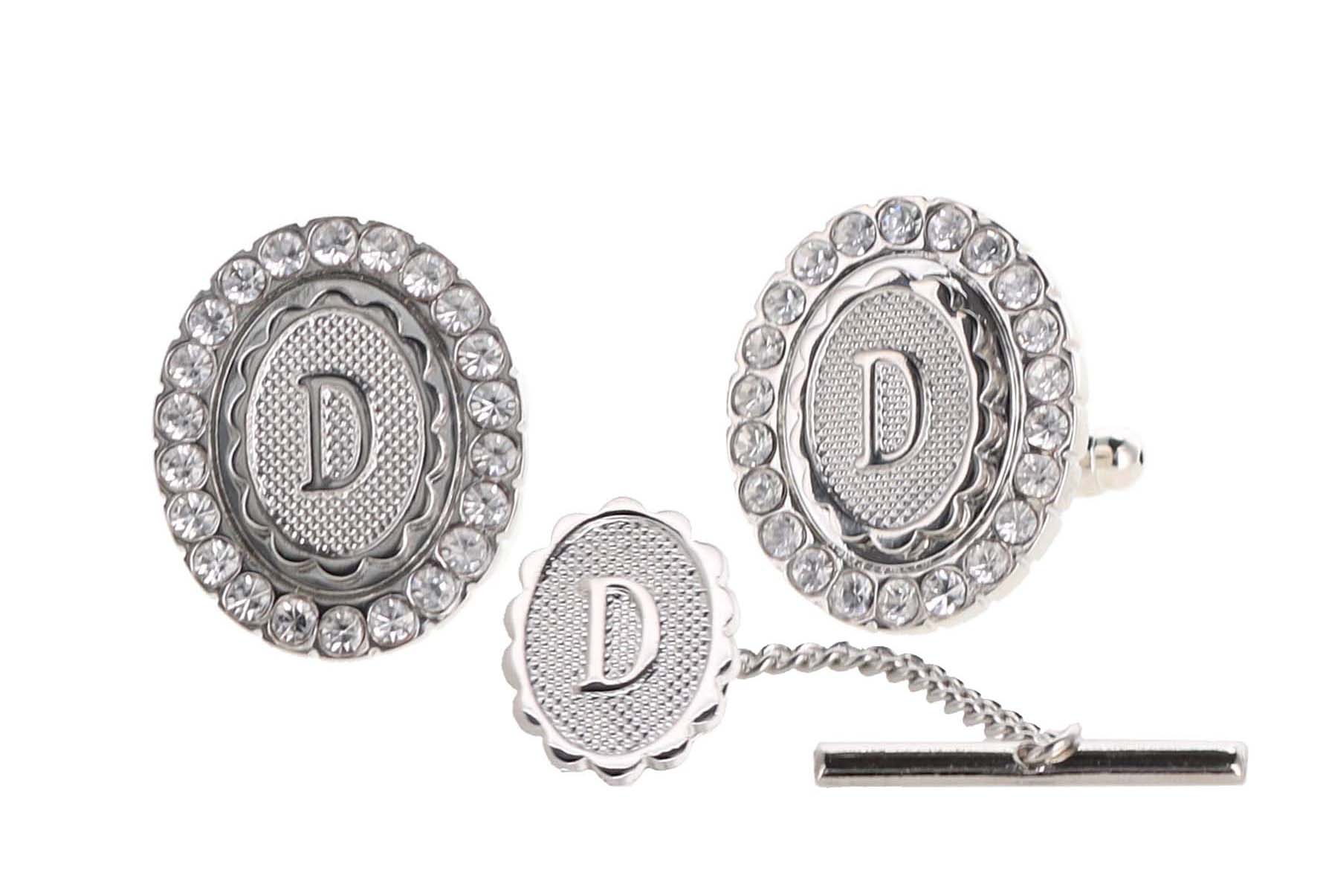 Dubal Brothers - Vendita all'ingrosso Gemelli - Gemelli e fermacravatte Vittorio Vico Bling iniziali: dalla A alla Z di Classy Cufflinks48
