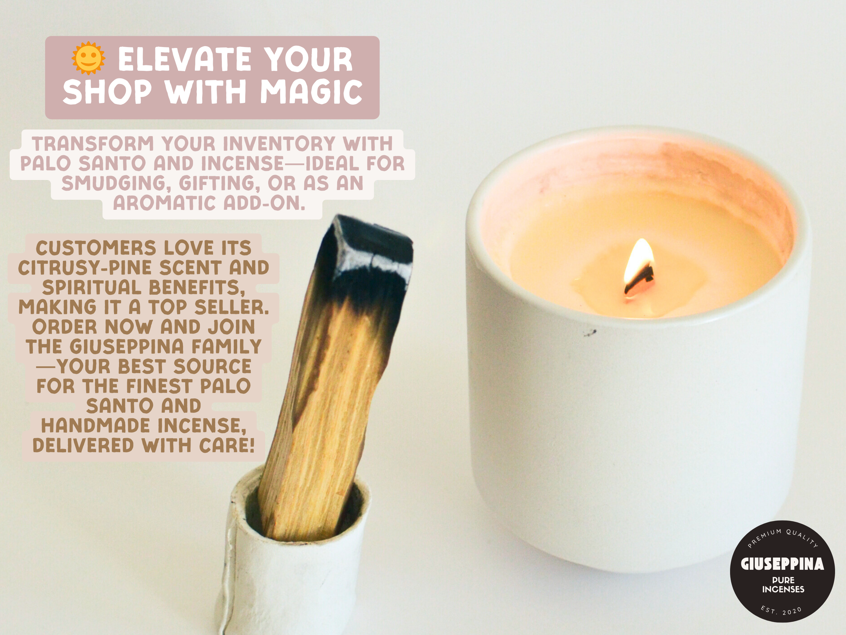 Giuseppina Shop - Vente Encens - Lot de 20 encens lavande – bâtons épais naturels faits main6