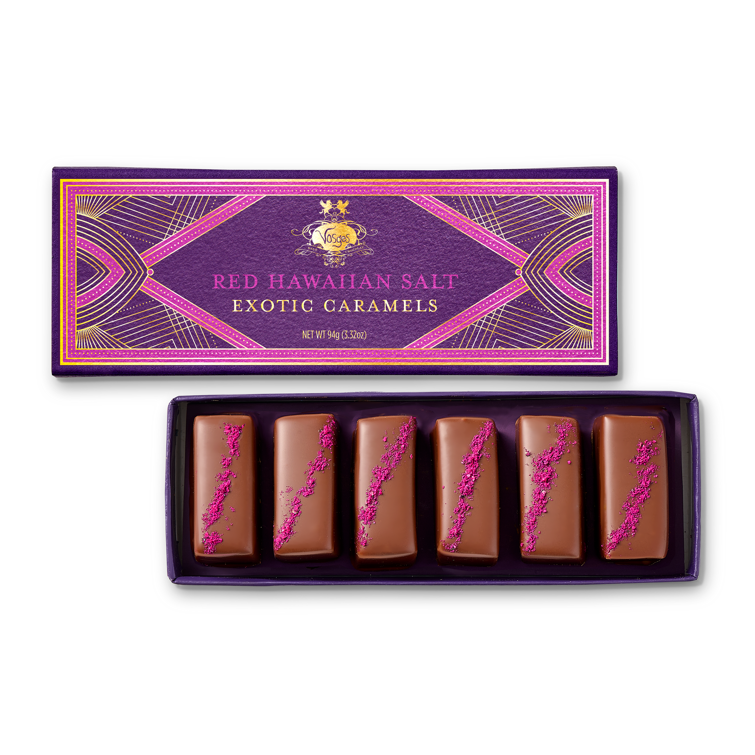 Vosges Haut-Chocolat - Wholesale Chocolate Covered Sweets - Milk Chocolate Covered Caramel w/ Red Hawaiian Salt -Gourmet0