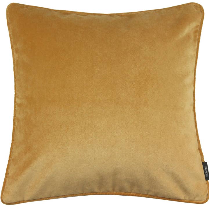 Mcalister textiles – wholesale Prydnadskuddfodral – Matt Ockra Gul Sammet 43cm x 43cm Kudde Uppsättningar