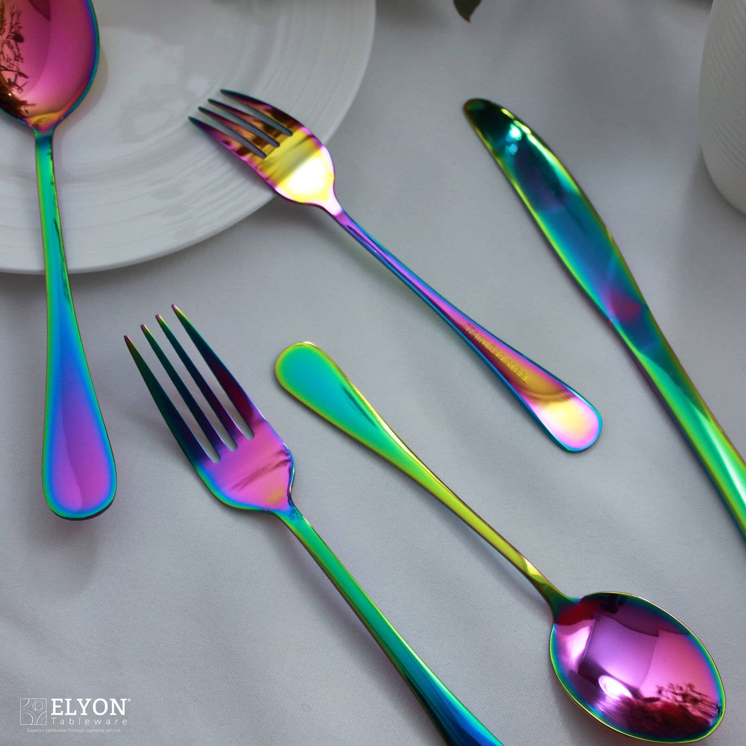 Elyon Tableware® - Wholesale Flatware Set - 20-Piece Colored Flatware Set Stainless Steel Service for 415