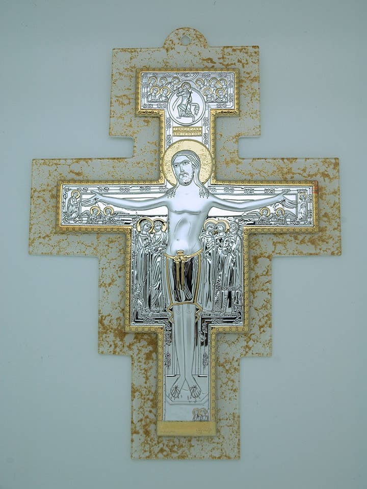 IG2376- Italiensk Murano San Damiano sølvbelagt vægkors for engroshandel hos Contreras Designs