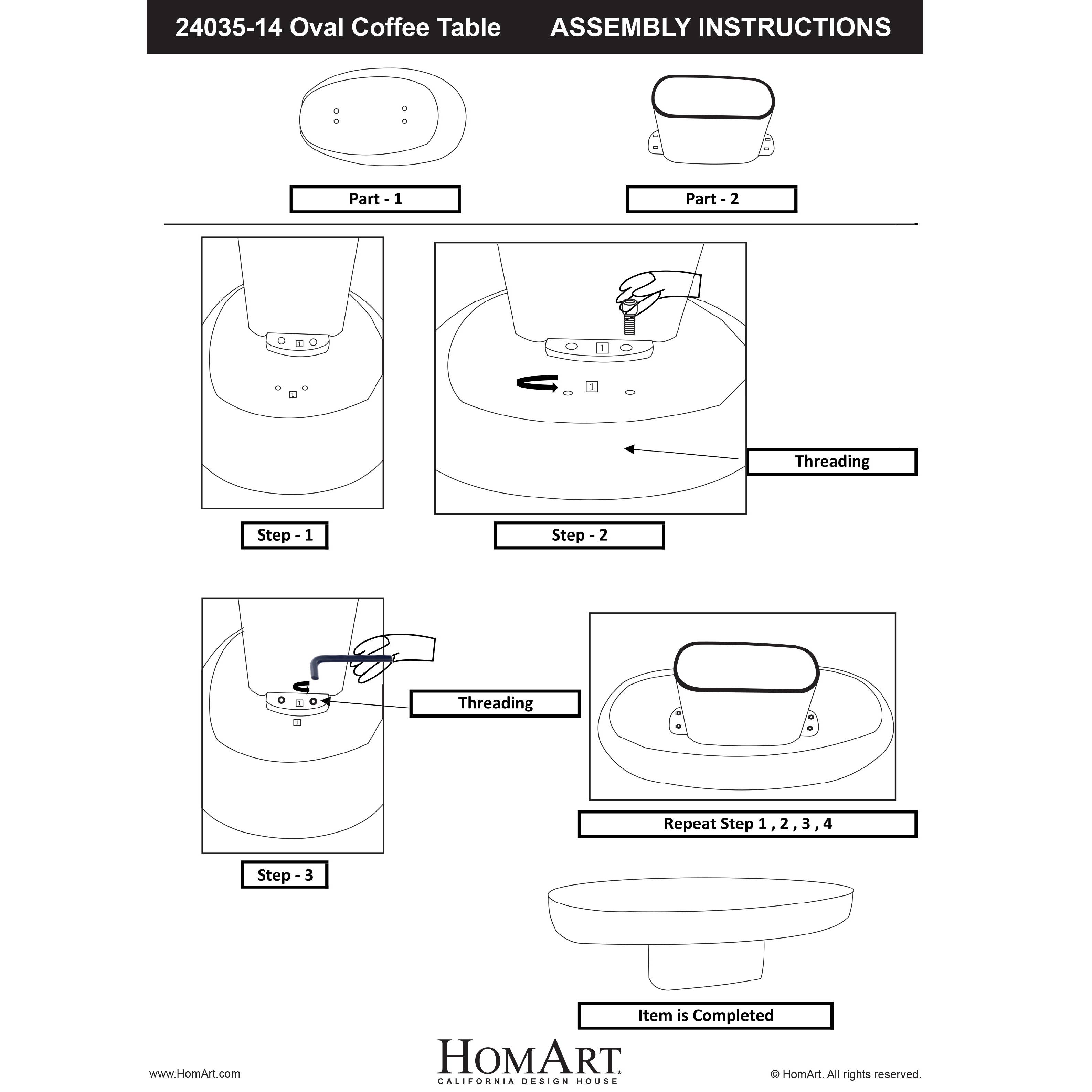 HomArt - Wholesale Coffee Table - Oval Coffee Table, Brass2