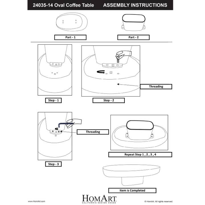 HomArt - Wholesale Coffee Table - Oval Coffee Table, Brass2