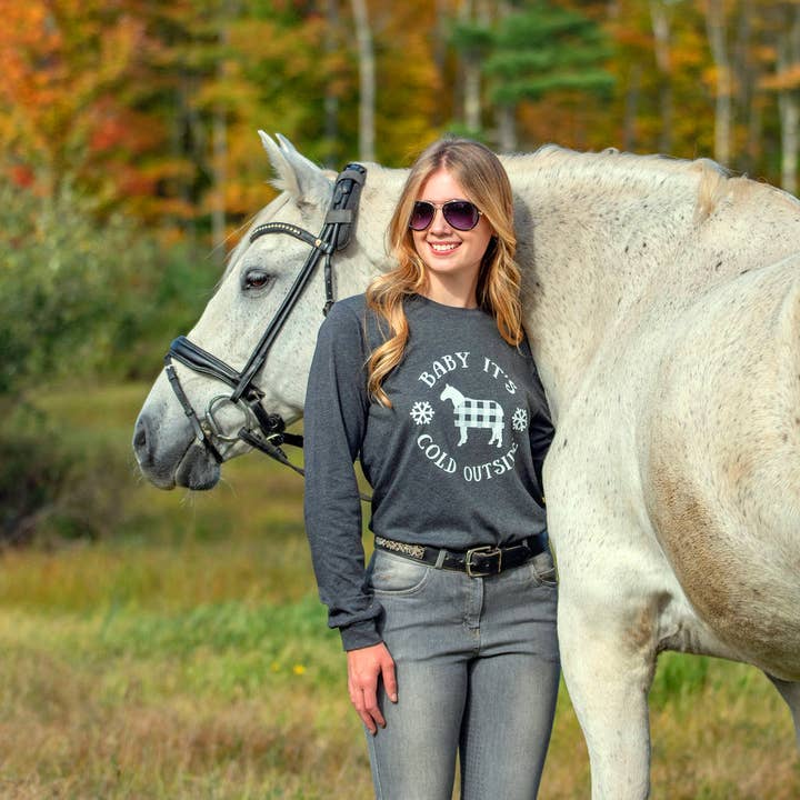 Baby It's Cold Outside Long Sleeve Tee for wholesale by Equestrian Creations