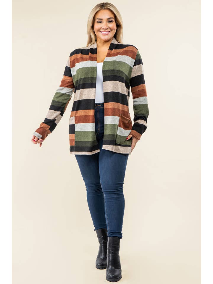 EG fashion - Wholesale Cardigan - Dames - Plus suède elleboogpatch open vest met zakken2