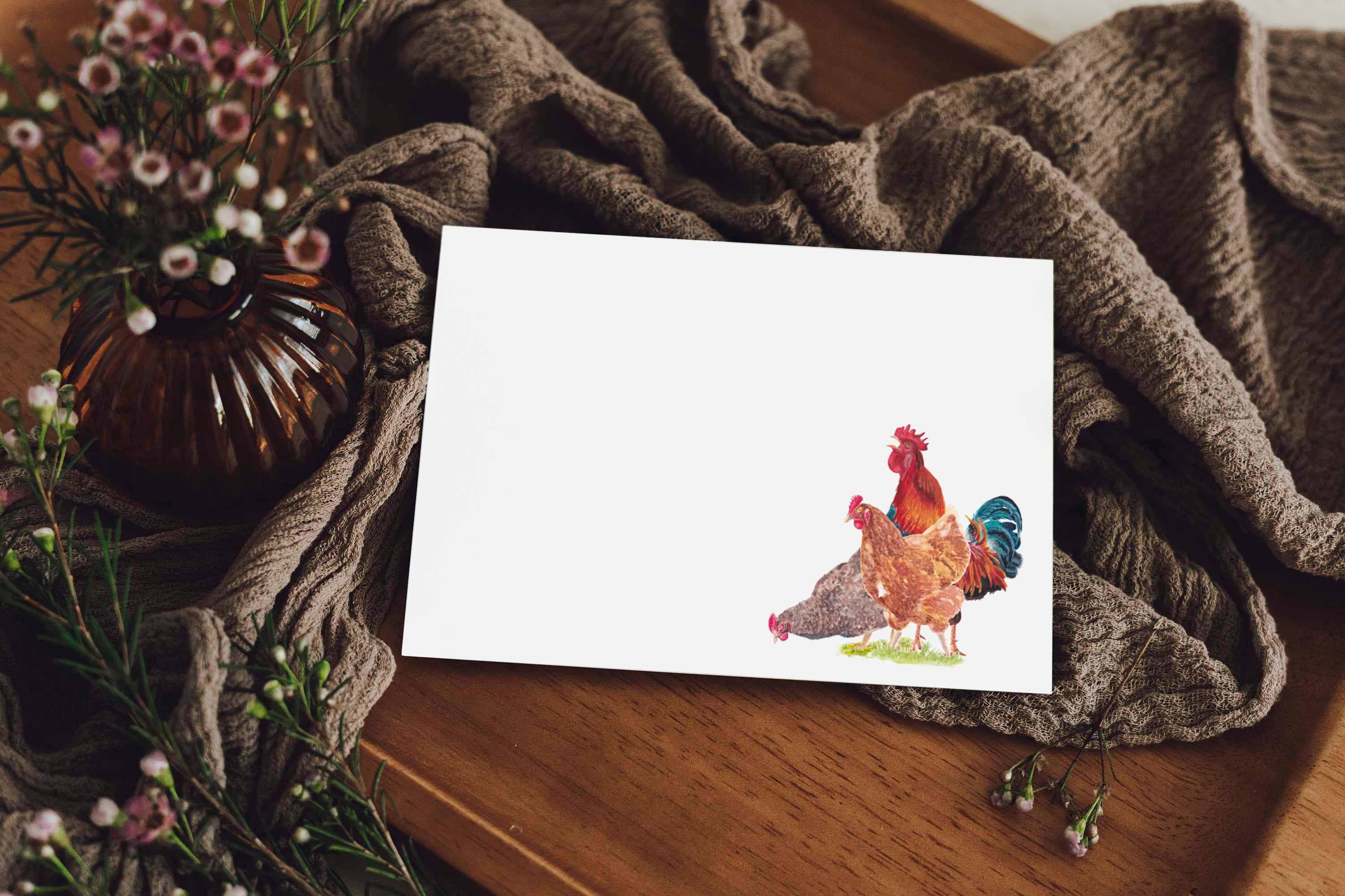 Gemini's Fine Art Studio – wholesale Stationery/notecard set – Farm Living Notecards/Place Cards - 4 Designs | Farm Animals2
