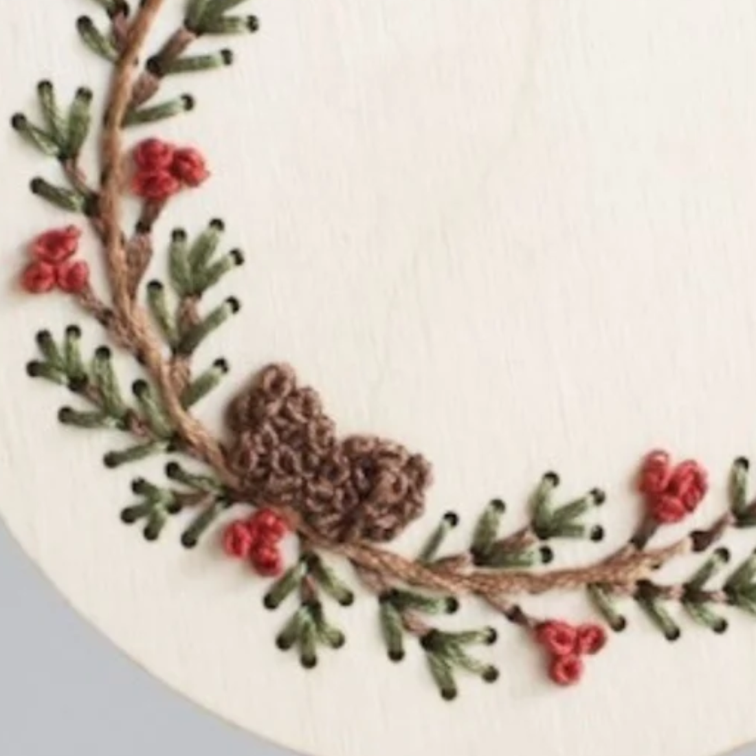 The HNB House – wholesale DIY craft kit – Pinecone Wreath Ornament - DIY Wood Embroidery Kit2