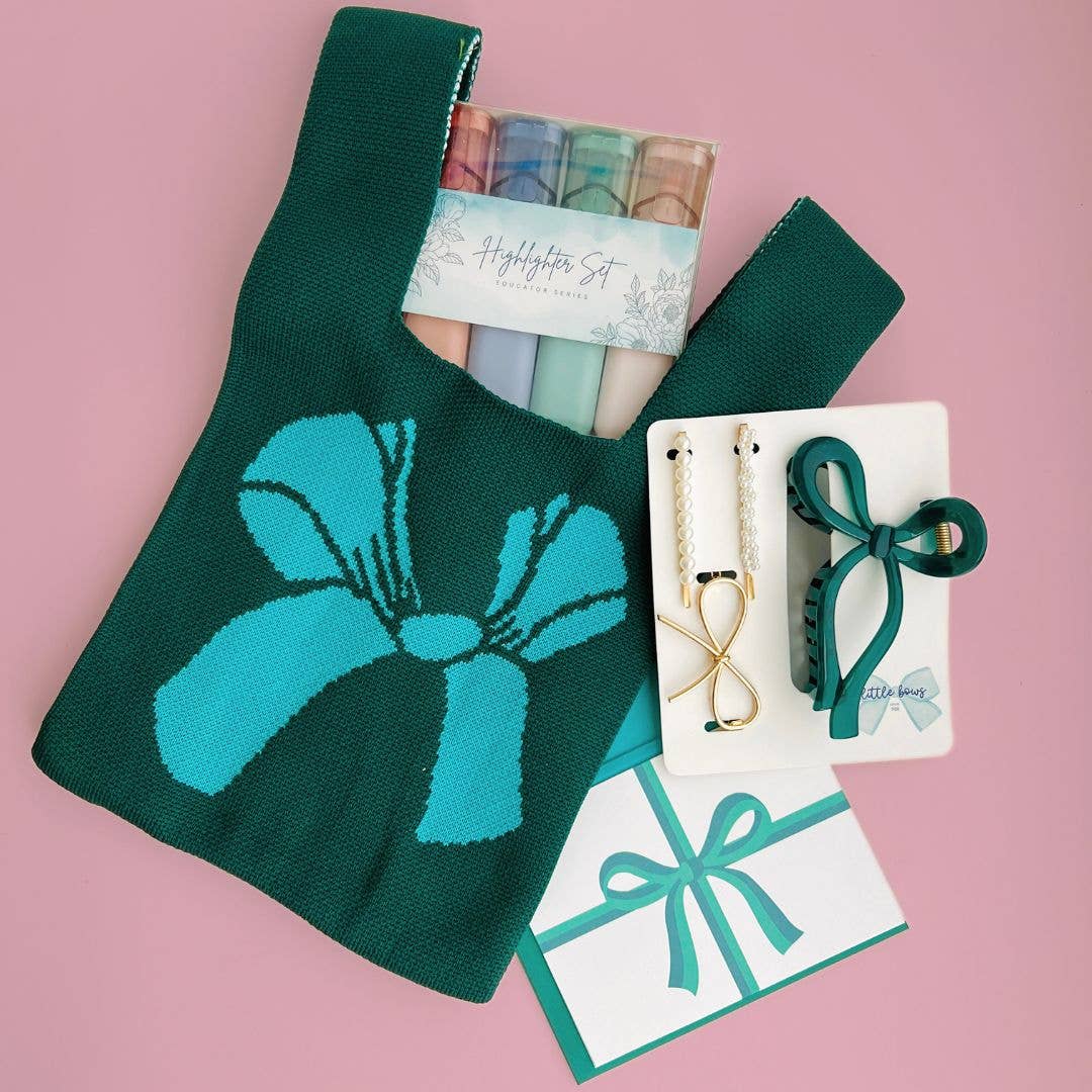 Tiny Gift Society - Wholesale Tote Bag - Women's - Woven Bow Bag | Korean Bag | Small Accessory and Book Tote5