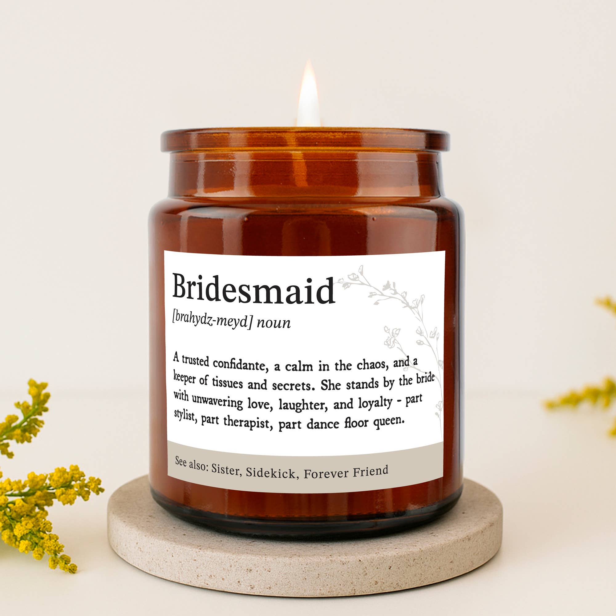 CGB Giftware - Wholesale Jar/Filled Candle - 'Bridesmaid Definition' Large Brown Jar Candle In Gift Box0