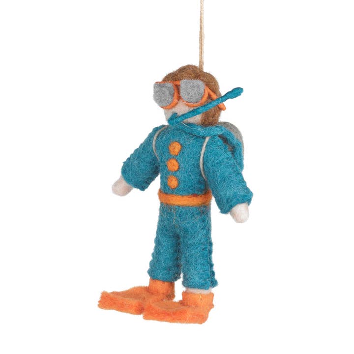 Handmade Felt Scuba Steve Hanging Decoration for wholesale by Felt So Good