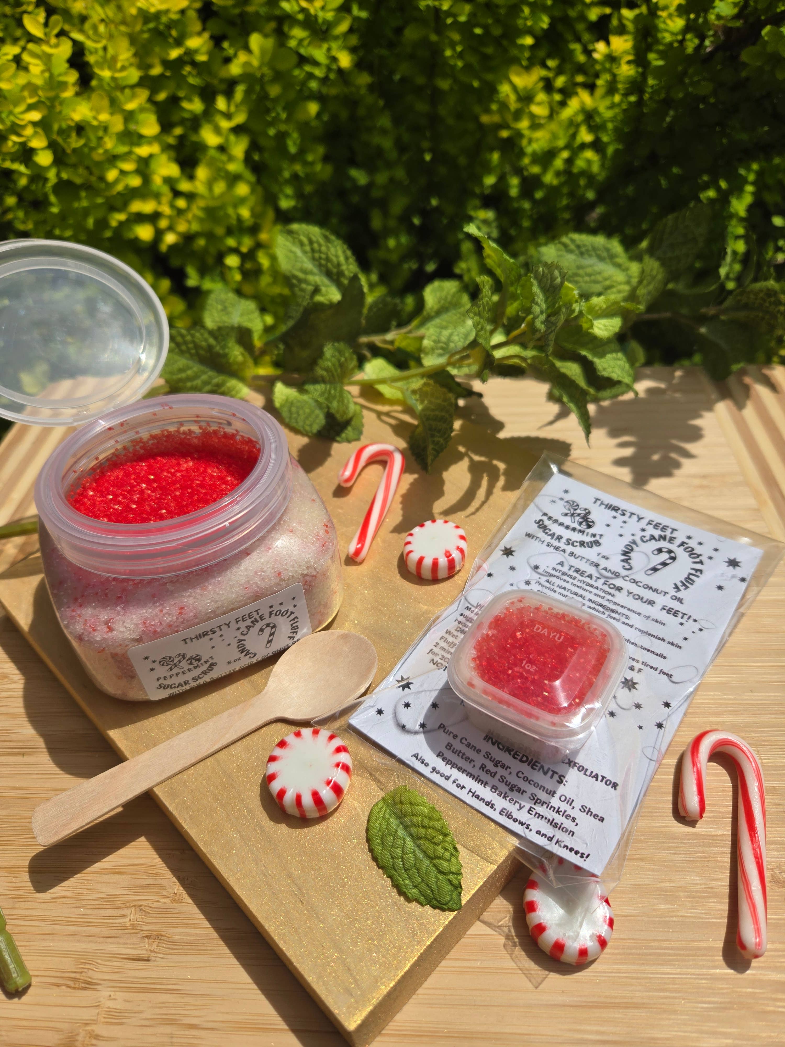 THIRSTY FEET®️ - Vente Gommage/exfoliant pour les pieds - Gommage au sucre à la menthe poivrée et à la canne de bonbon pour les pieds 1 oz,7