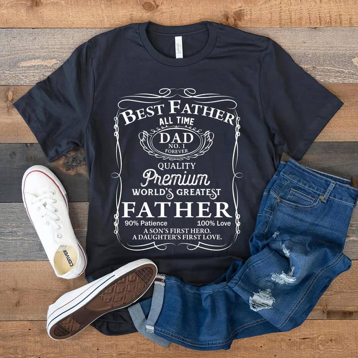 Best Father All Time Dad No 1 Vintage T-shirt, Father's Day for wholesale by EagleAceApparel