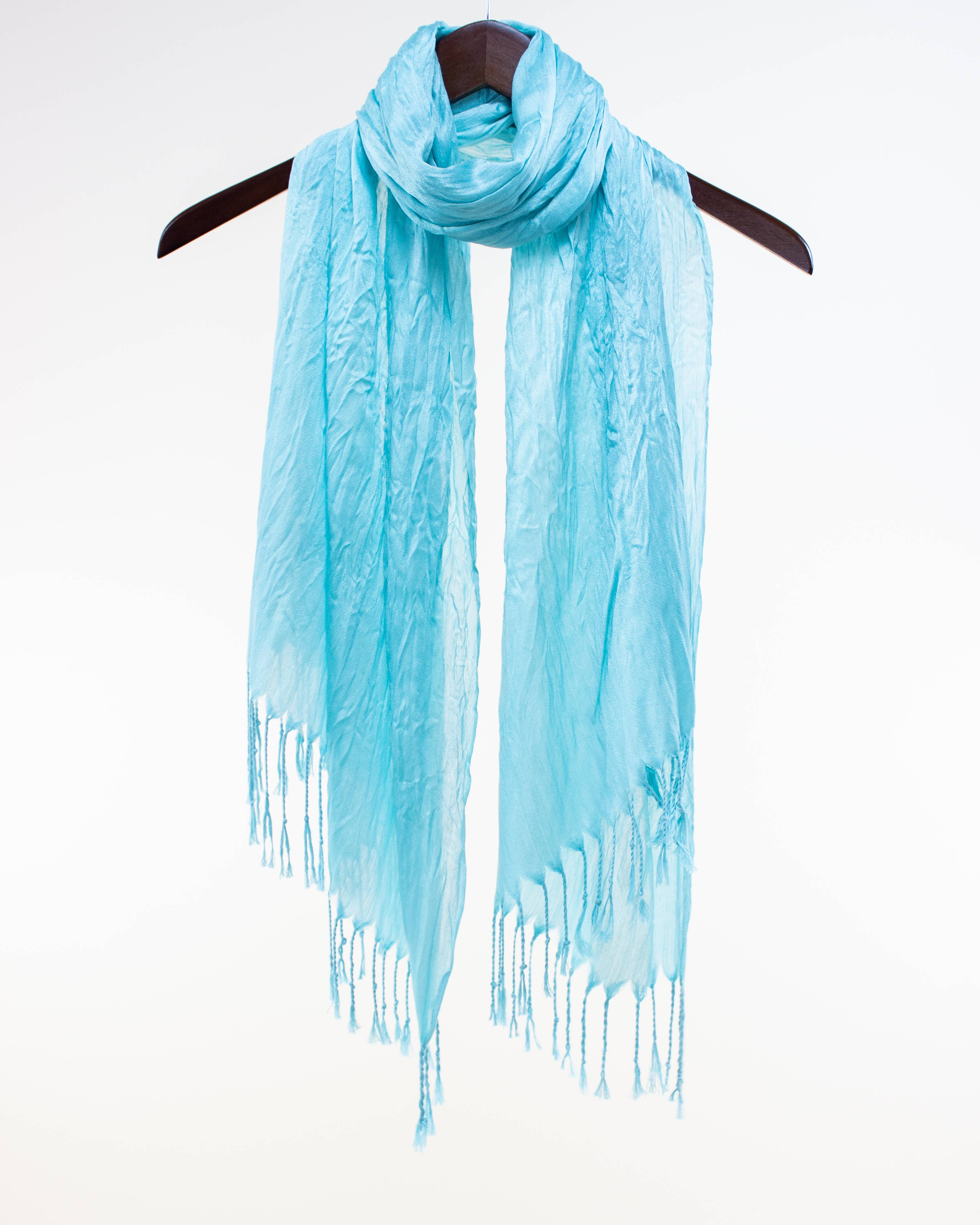 Original USA - Wholesale Scarf - Women's - Sheer Solid Scarf with Fringe9