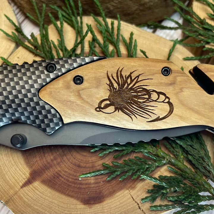 Fishing Fly Knife for wholesale by Quail Tail Laser Art