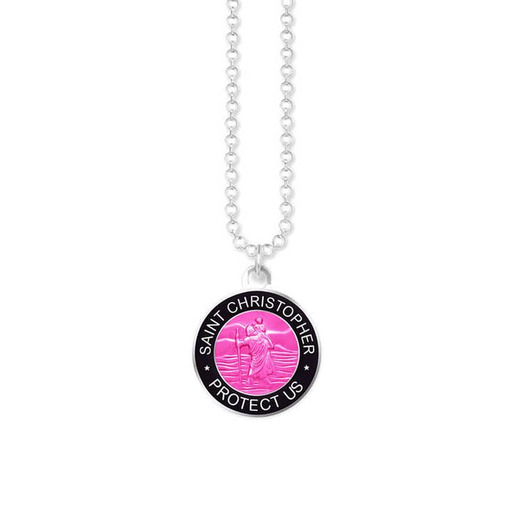 Colar Midi Saint Bangkok preto/rosa por atacado de Blest.