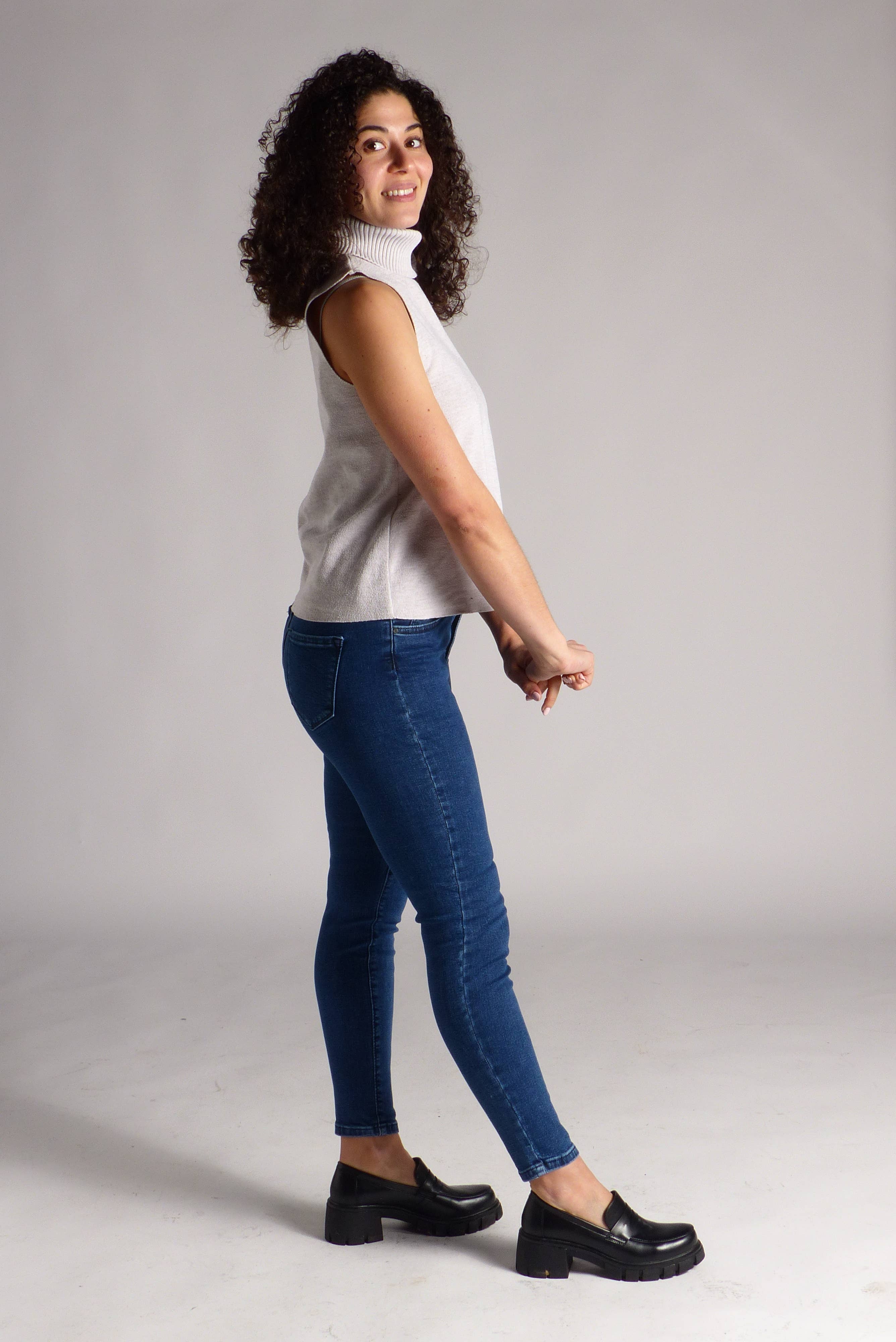 SPONTANÉ - Vendita all'ingrosso Jeans - Donna - Jeans SKINNY blu a vita media da donna1