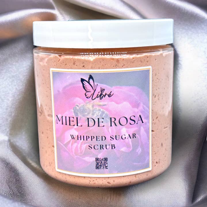 Miel de Rosa:Rose Jam Whipped sugar scrub for wholesale by Libré
