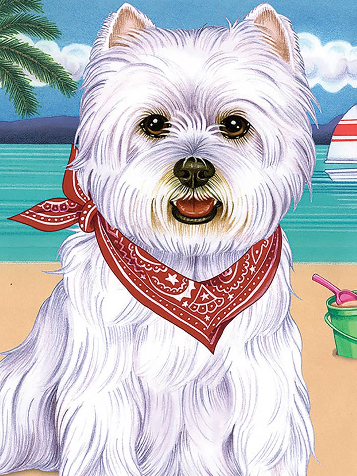 Westie - Terry Cloth Microfiber Beach Towel for wholesale by Best of Breed Products
