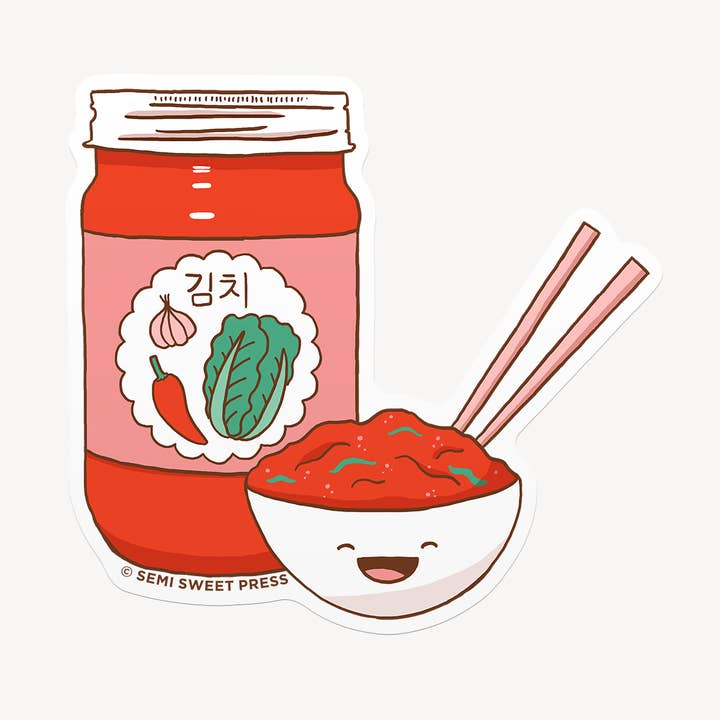 Autocolante compostável Kimchi por atacado de Semi Sweet Press