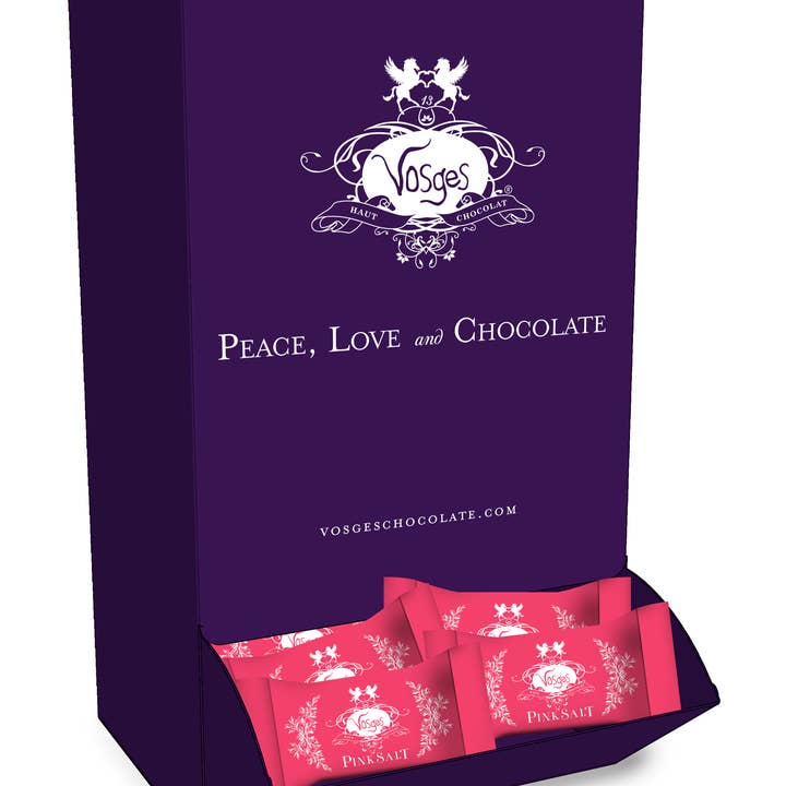 Pink Salt Caramel Petites 100ct box for Front End for wholesale by Vosges Haut-Chocolat