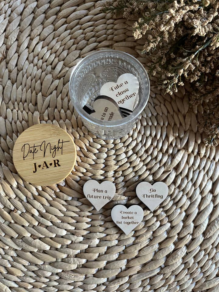 Date Night Jar – Fun Couples Activity & Prompt Jar for wholesale by Rustic Raleigh