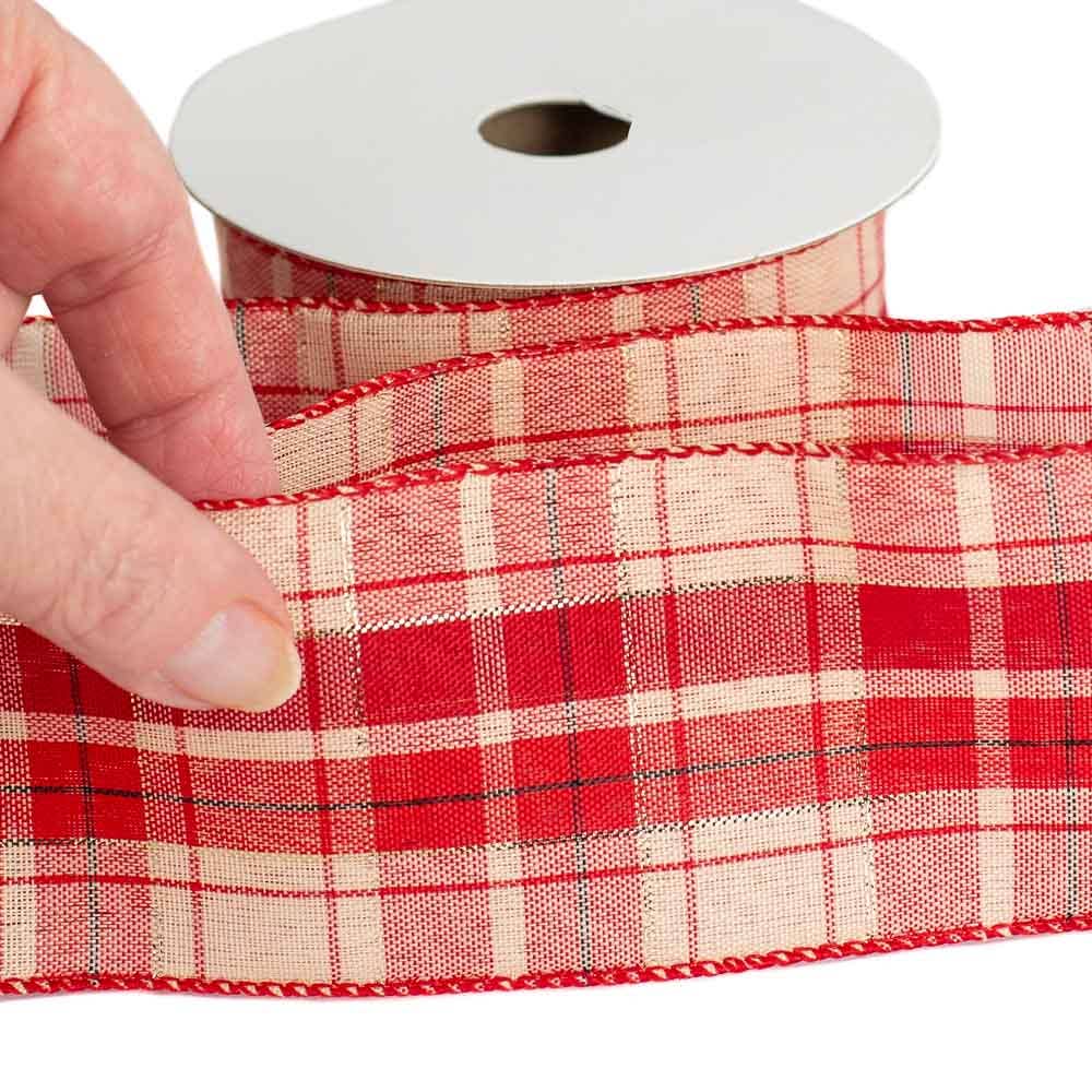 Factory Direct Craft - Wholesale Ribbon - Gift Wrapping - 2-1/2" Plaid Wired Ribbon -10yd Spool - Select Color2