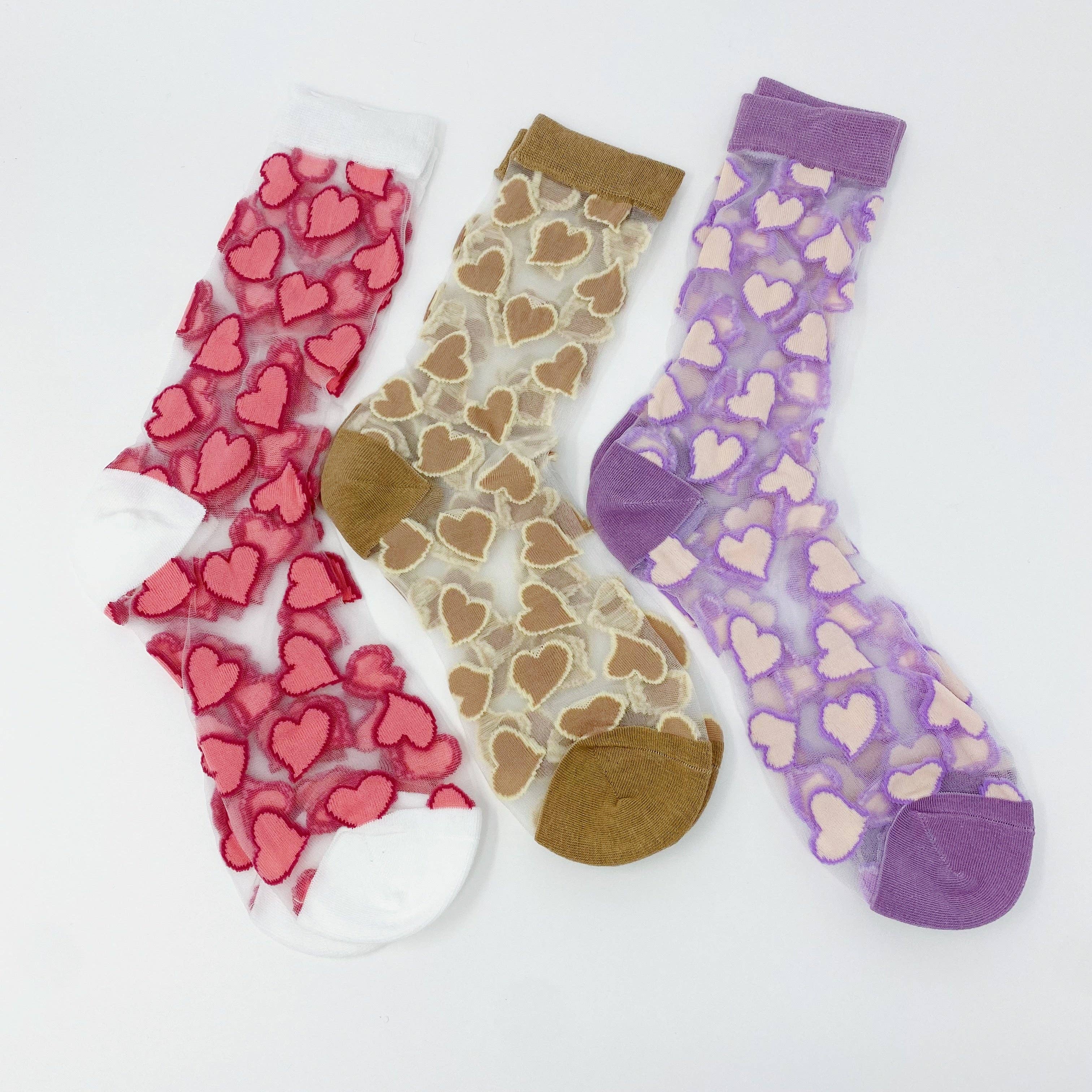 Ellison+Young - Wholesale Socks - Women's - Heartful Love Sheer Socks1