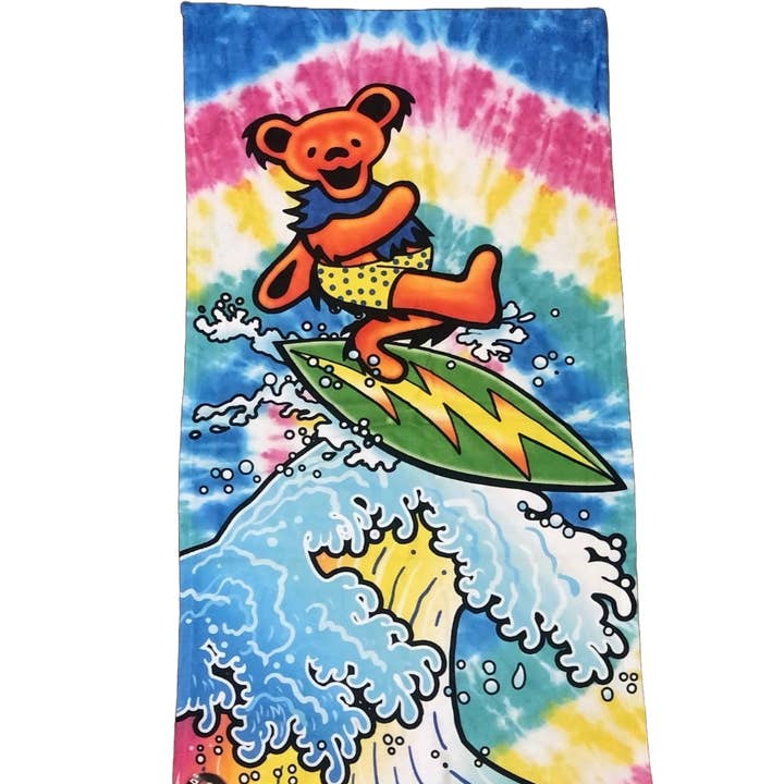 Grateful Dead SURFING BEAR PASTEL TOWEL for wholesale by Gypsy Rose