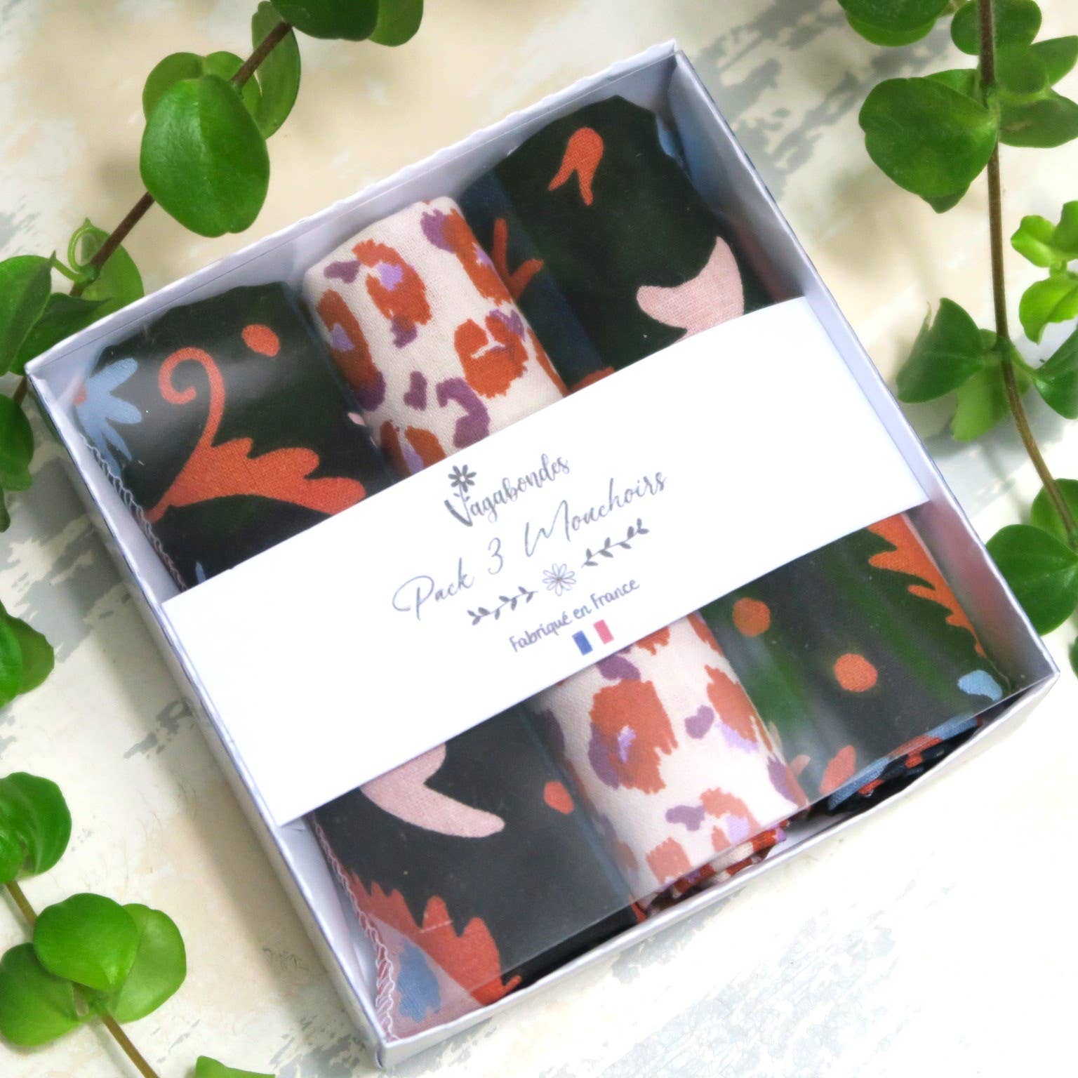 Vagabondes - Wholesale Handkerchief - Unisex - Pack of 3 Cotton Handkerchiefs, Reusable and Eco-friendly0