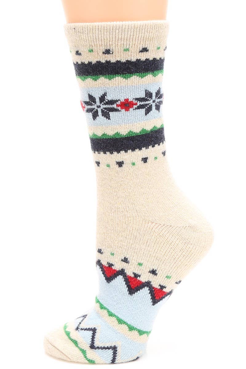 Women's Snowflake Wool Blend Crew Socks for wholesale on Faire7
