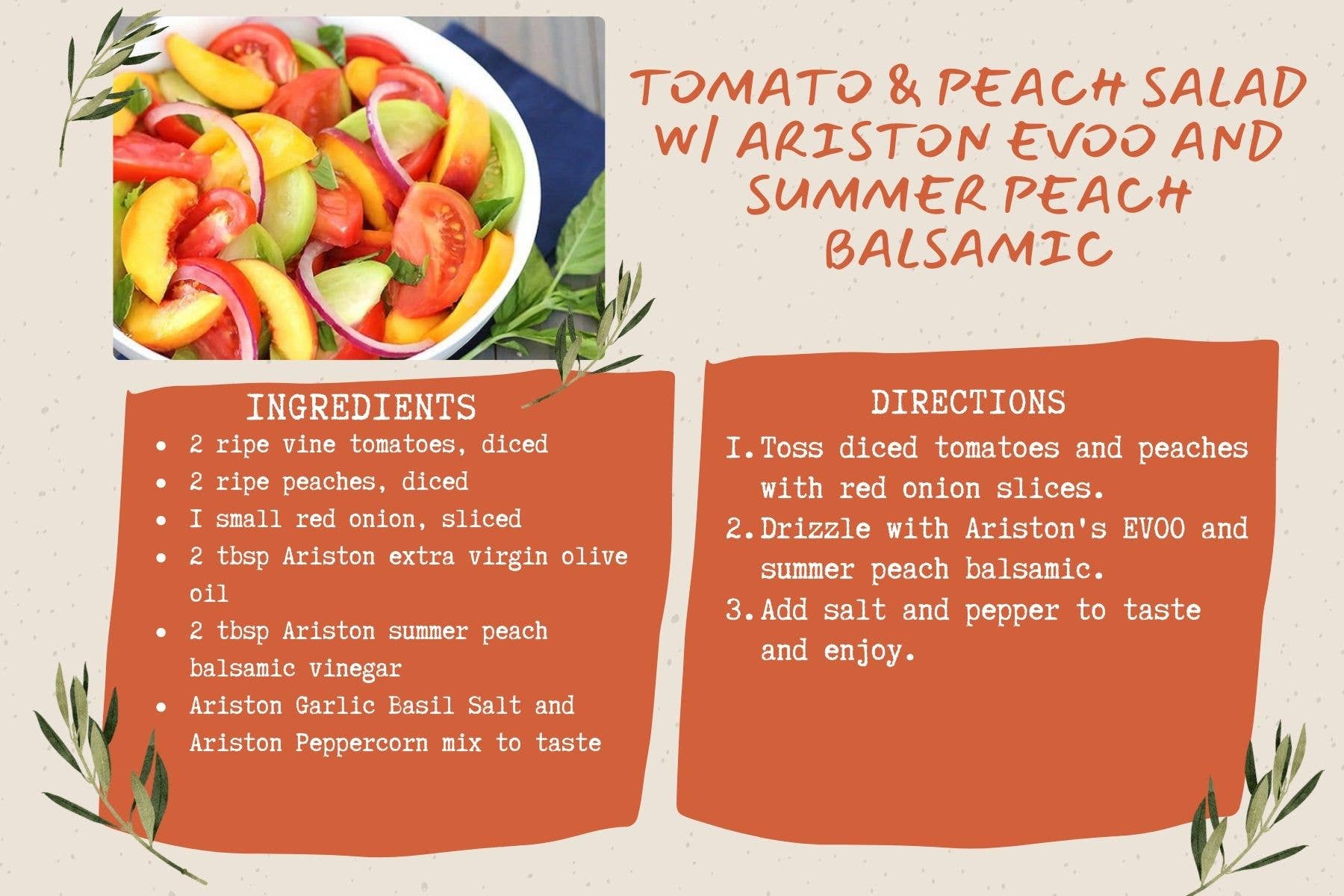 Ariston Specialties - Wholesale Vinegar - Ariston Peach Infused White Balsamic Vinegar 8.45 oz / 250ml3