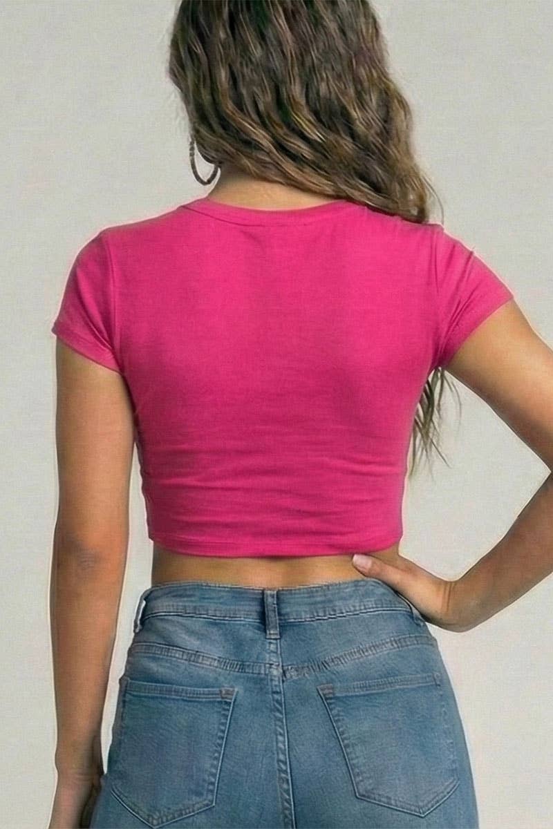 CAPELLA APPAREL - Wholesale Knit Top - Women's - Short Sleeve Roundneck Crop Top20