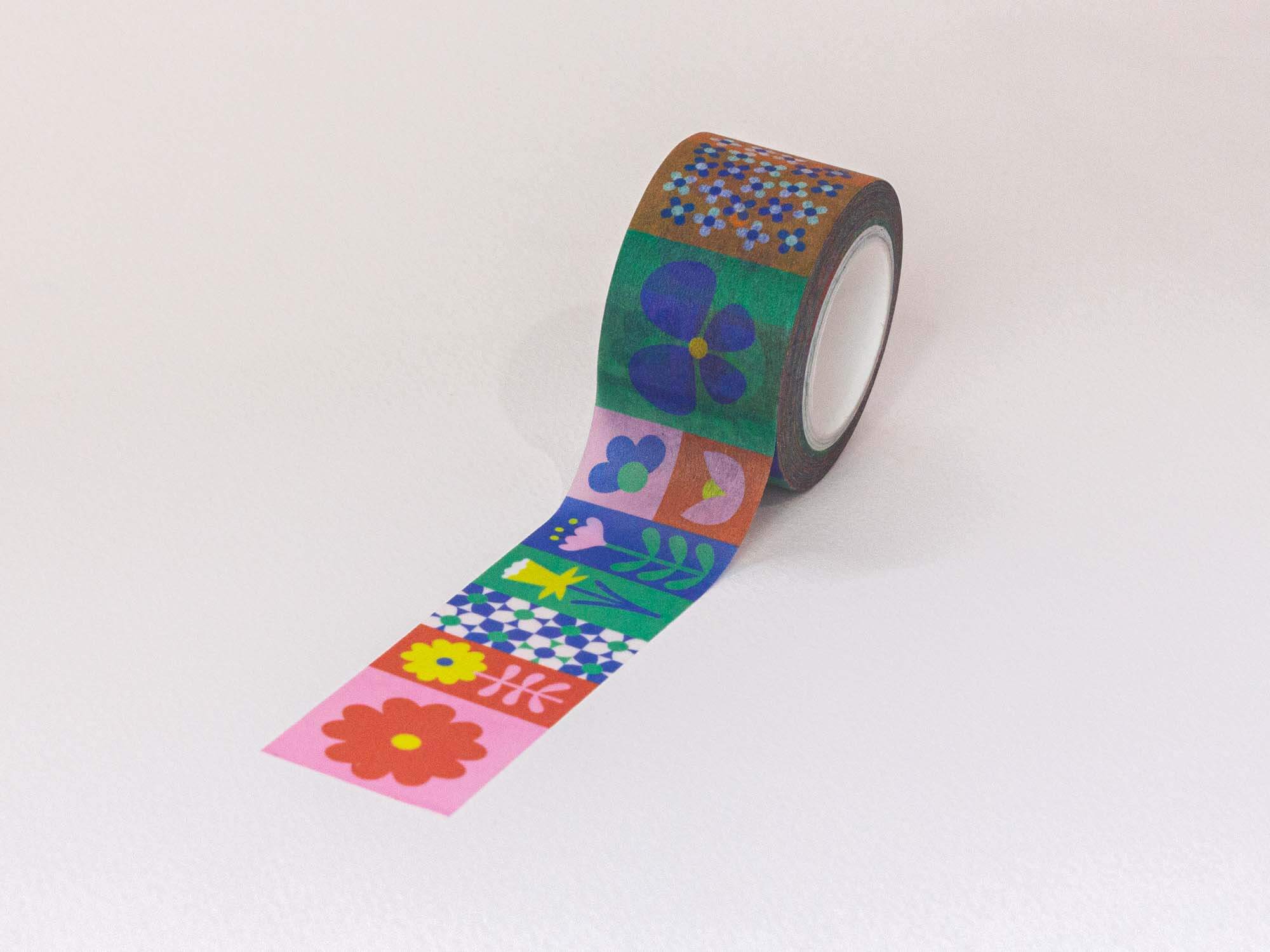 My Darlin' - Wholesale Washi Tape - Flowerblock 25mm • Colorblock Flowers Wide Washi Tape1