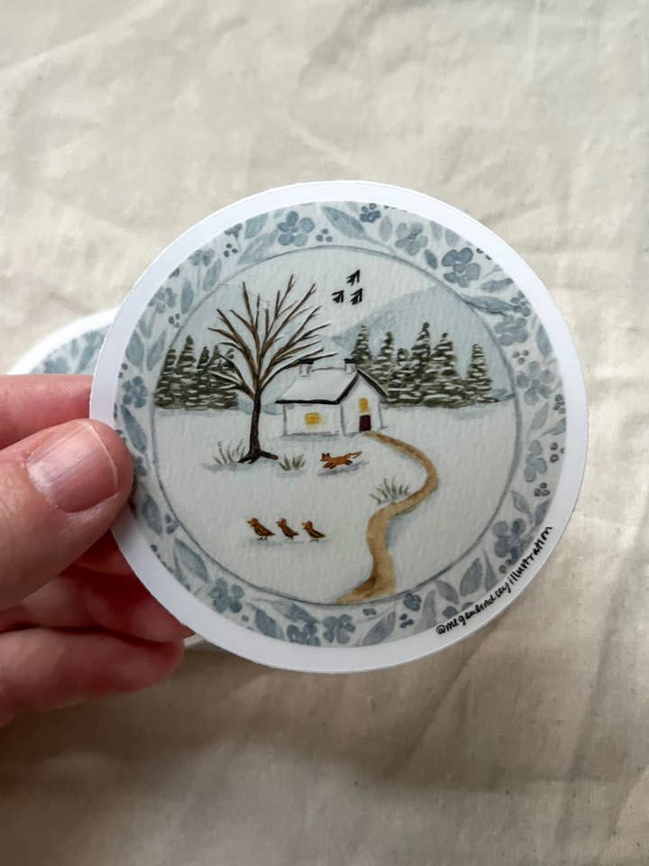 Winter Flock Sticker for wholesale by Megan Lindsey Illustration