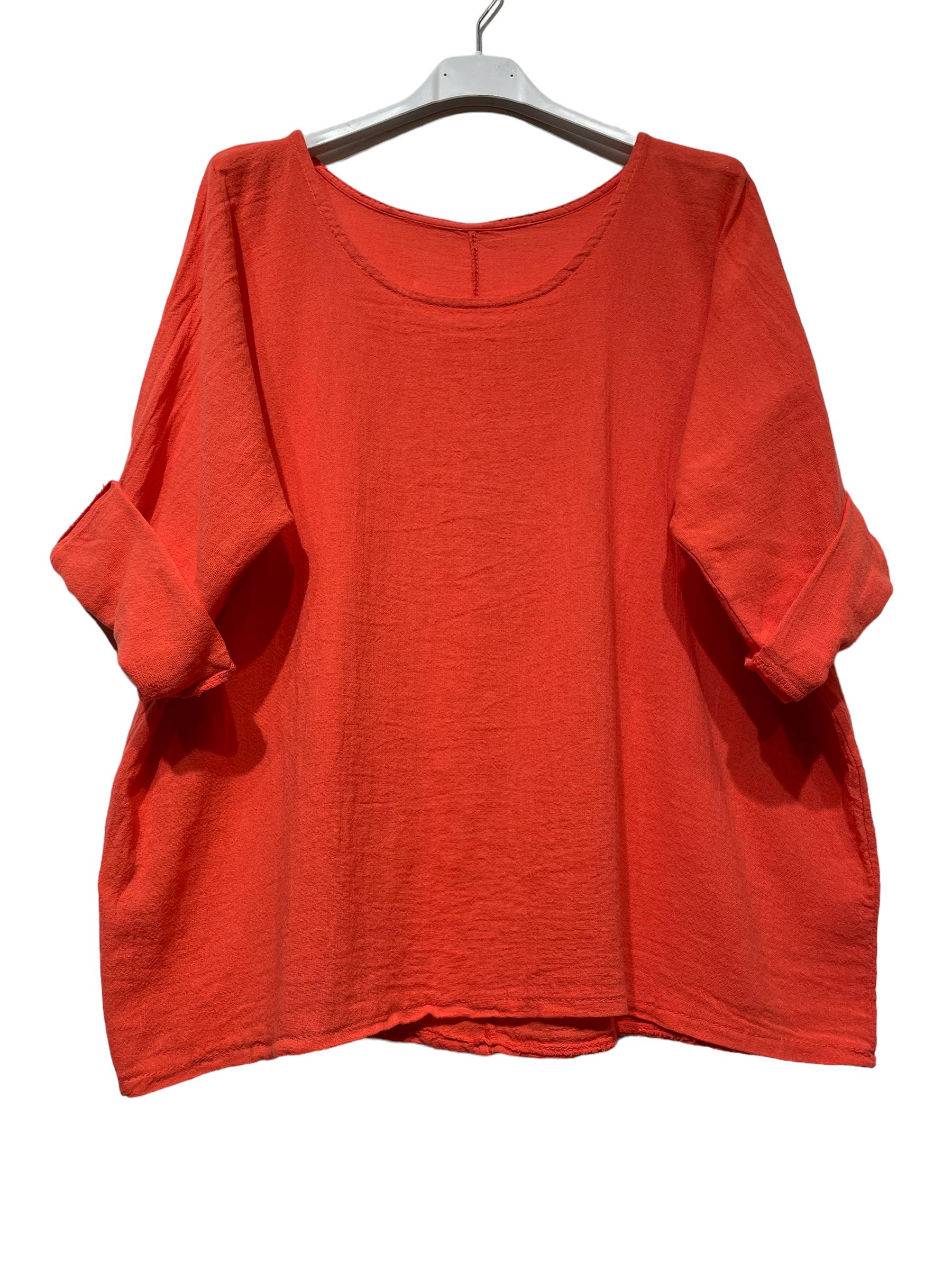 LINEN & COTTON HOUSE – Engroshandel T-shirt – til kvinder – Crop-top i bomuld og hør, bedst sælgende model 101169