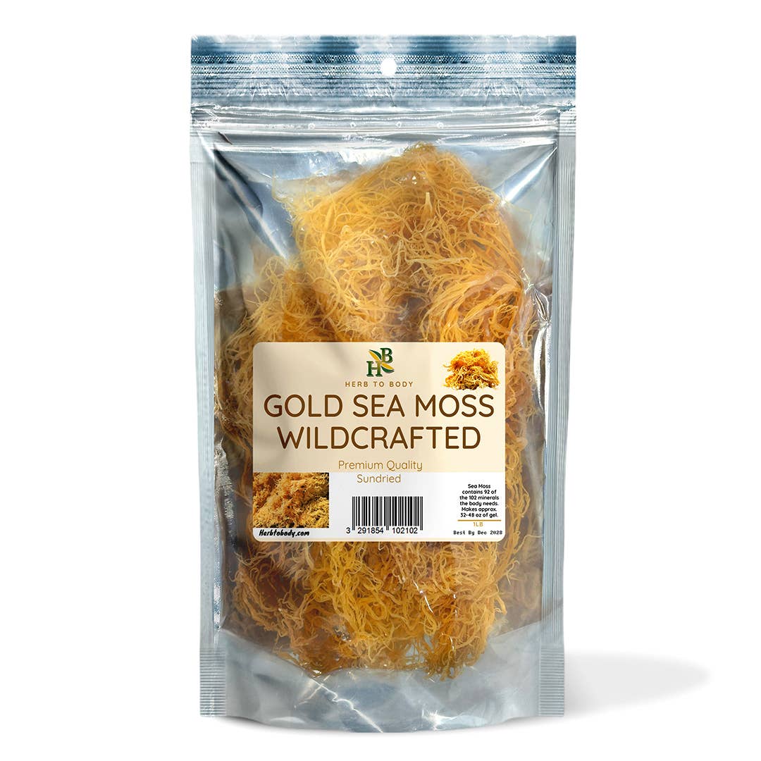 Herb To Body - Wholesale Herbs - Gold Sea Moss (Dry) -  Wildcrafted From Caribbean 1lb0