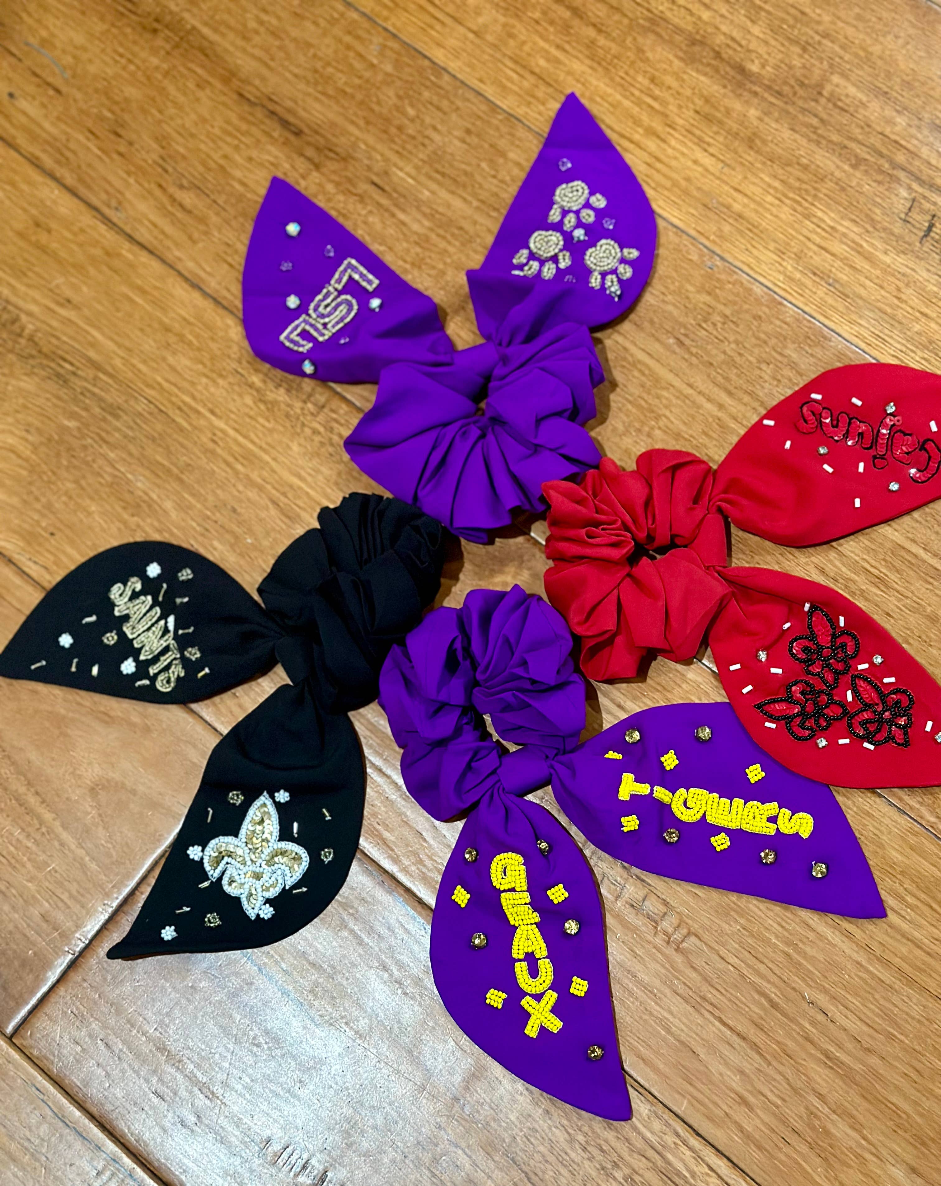 Mon Belle Amie - Vente Chouchou – femme - Chouchou en strass perlé en ragin cajuns rouge1