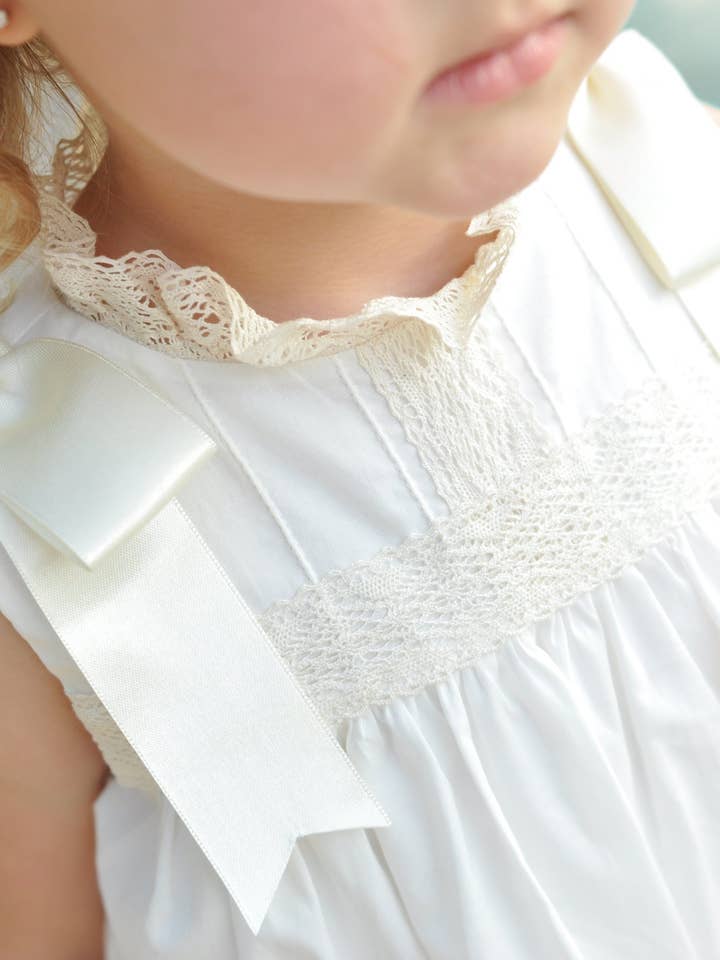Posh Pickle - Wholesale Dress - Kids - Cambridge White Sleeveless Heirloom Dress