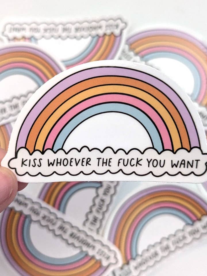 Kiss Whoever The Fuck You Want Vinyl sticker for wholesale by All That Raaz