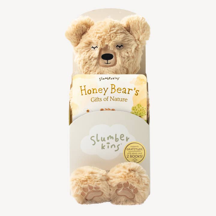 Slumberkins Inc. - Wholesale Stuffed/Plush Toy - Kids & Baby - Honey Bear's Gratitude Plush Set - with 2 books!1