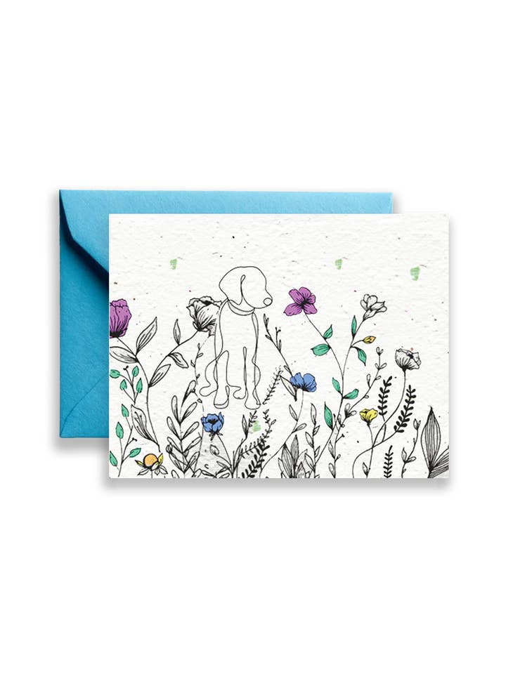 Carte en papier Pawsome Petal Remembrance Wildflower Seeds pour la vente par Artsy Em