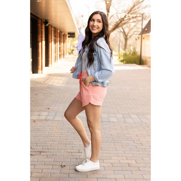 Julia Rose Wholesale - Wholesale Shorts - Women's - The Emelia Terry Cloth Shorts - Pink