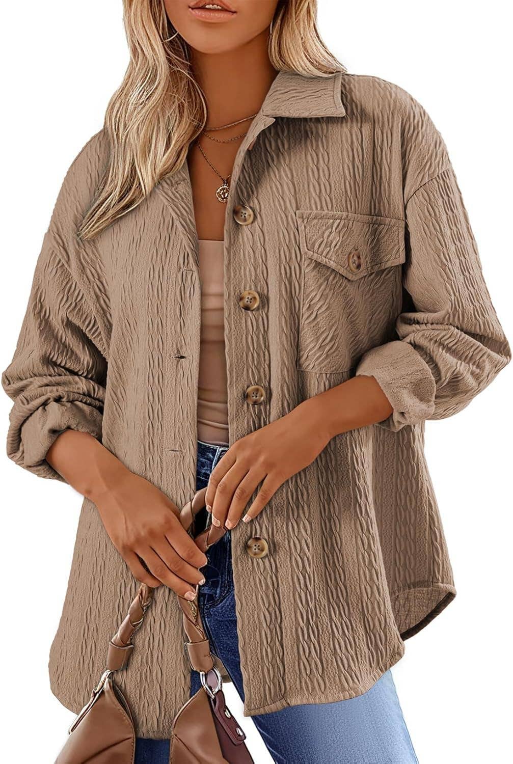 Lily Clothing - Wholesale Button Down Shirt - Women's - EVERYTHING GOES WITH A LAPEL SHIRT TOP12