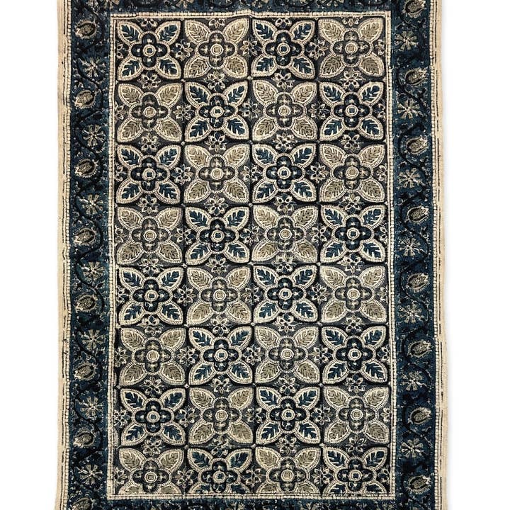 Kalamkari Handprinted Rug (36" x 60") for wholesale by Mela Artisans