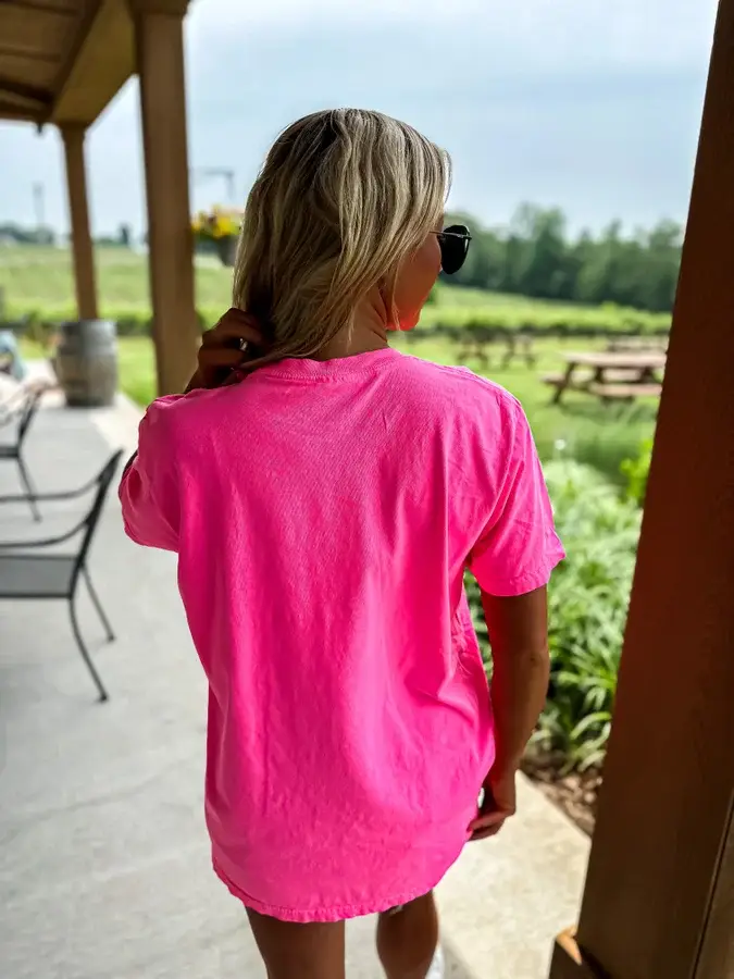 birdie - Wholesale T-shirt met print - Dames - Neonroze Geruite Smiley Puff Graphic TEE2