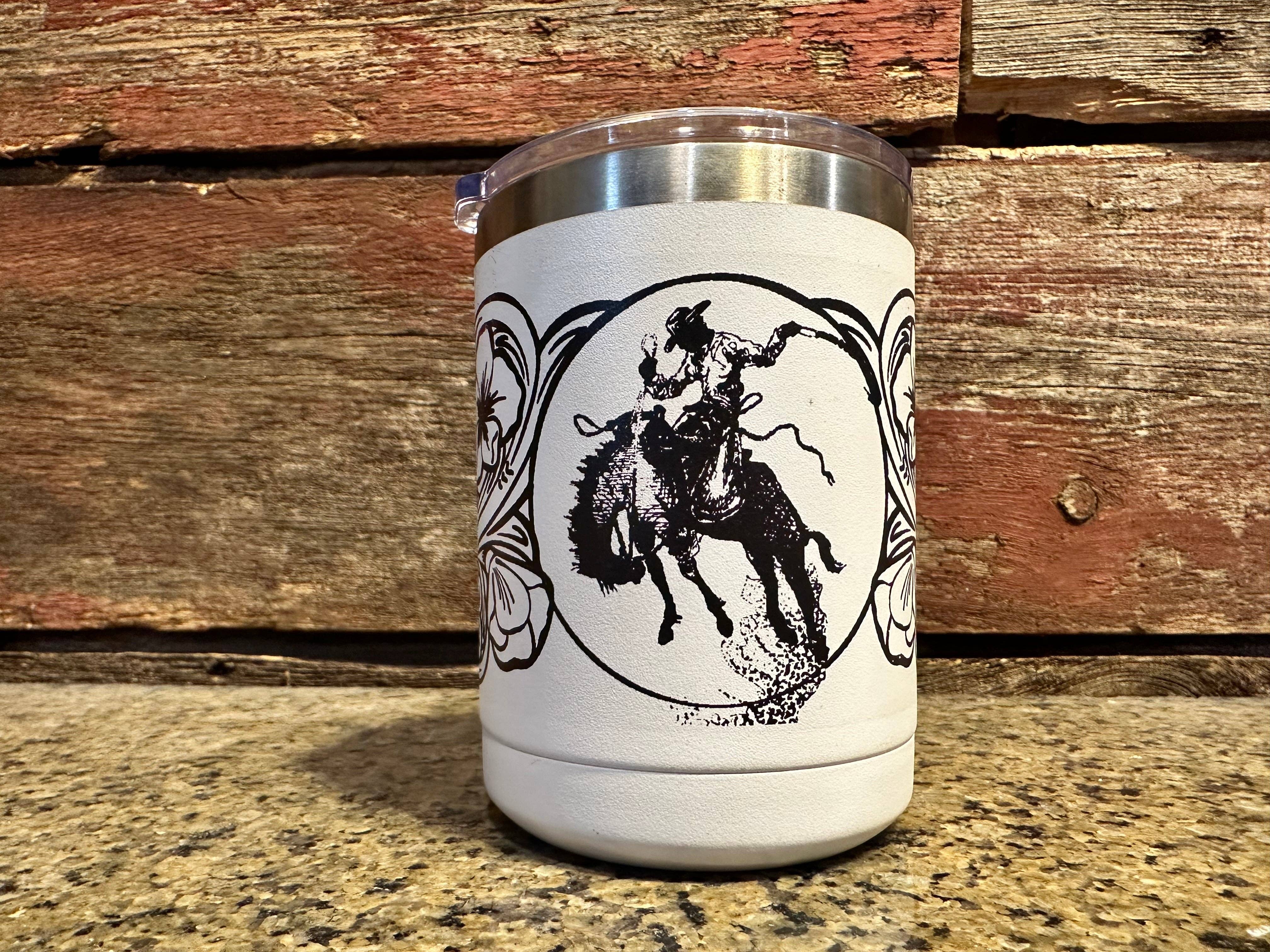 The Rodeo Rose - Vente Gourde/bouteille isotherme - Tasse à café Ranch Bronc 15 oz Cowgirl Rodéo Western Cowboy0