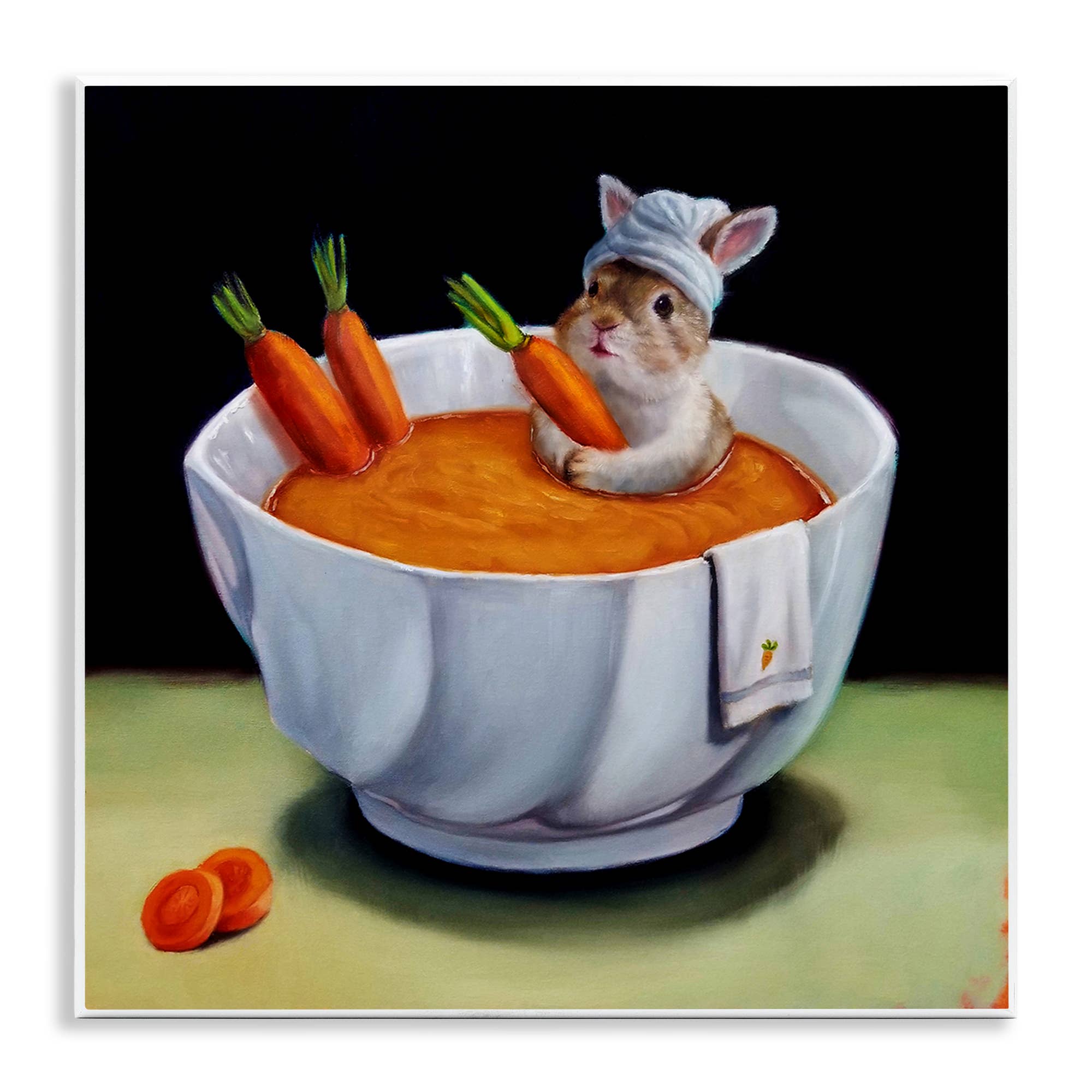 Stupell Industries - Wholesale Wall sign - Bunny Rabbit Carrot Vegetable Soup Bath - Unframed Wall Art