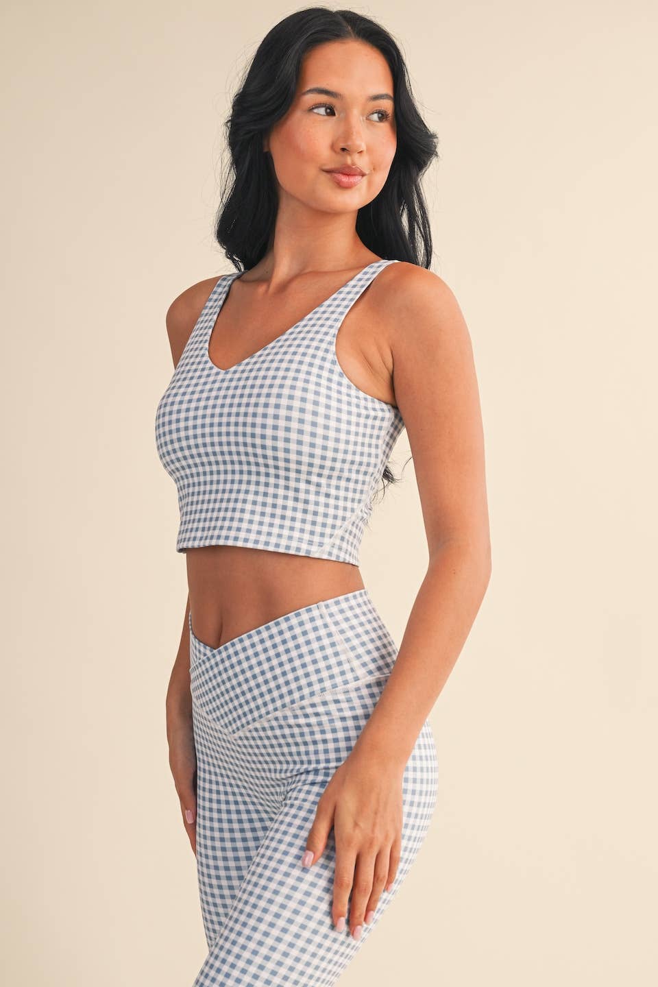 KIMBERLY C - Wholesale Sports Bra - Women's - Gingham Print Aligned Performance Cropped Tank Top21