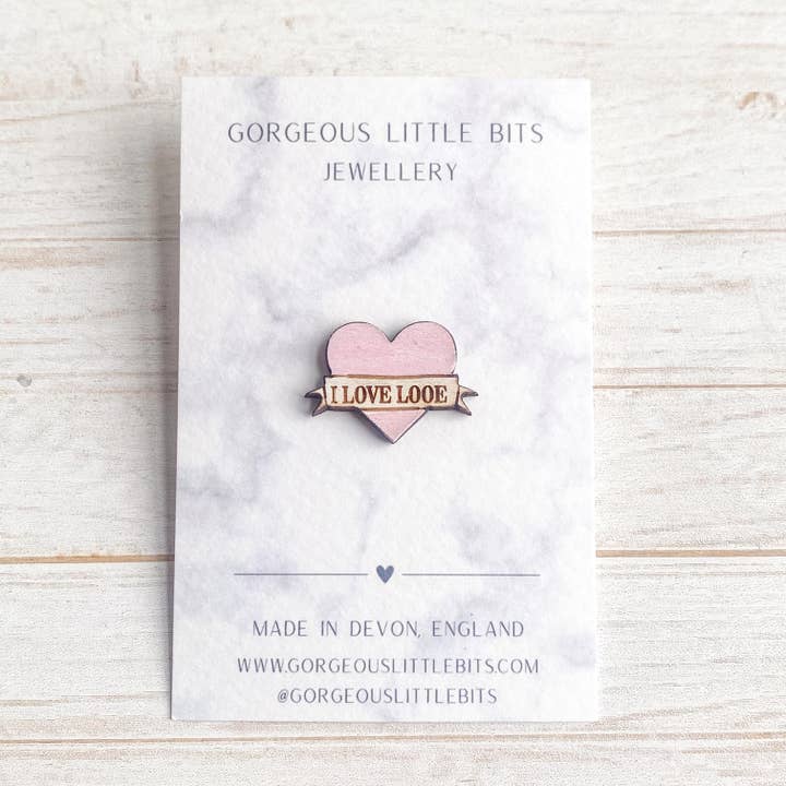 Gorgeous Little Bits Ltd – wholesale Brooch – Mini Pink Heart Custom Personalised Pin Badge Brooch1